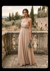 Elegant Beaded Empire Waist Gown