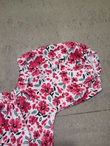 FLORAL CORSET TOP  Puff Sleeve
