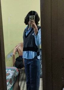 Blue Shirt with Sweater Vest