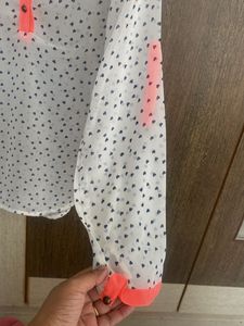Sheer Heart Print Top Size exact M 38