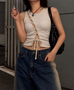 H&M Ribbed Lace Up Crop Top