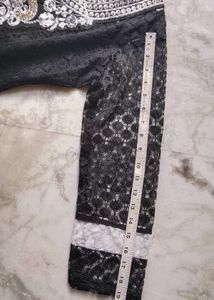 Brand new embroidery black long kurta salwar set