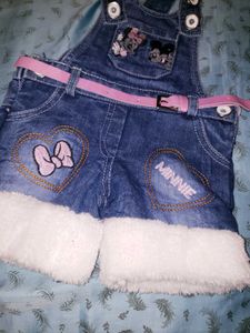 Cute Minnie Mouse Denim Overalls