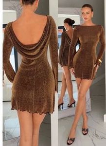 Savana- Backless Long Sleeve Mini Dress