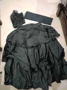 Elegant Black Kurta Set with Embellished Top