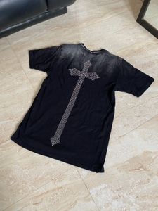 Black Rhinestone Cross T-Shirt