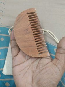 Wooden Hair Comb with Pouch