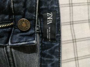 ZARA Dark Wash Straight Leg Jeans