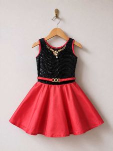 Sparkly Black &amp; Red Party Dress for Girls