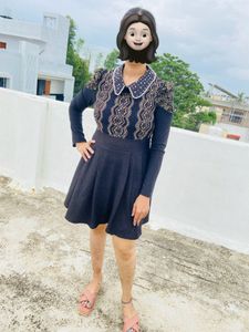 black mid length dress