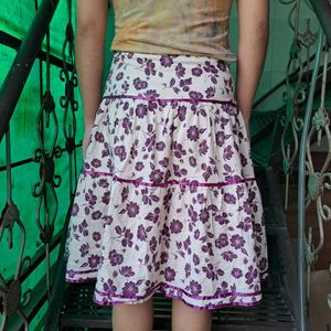 Floral Tiered Mini Skirt