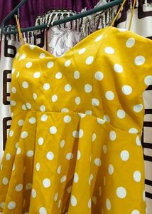 Yellow Polka Dot Peplum Top