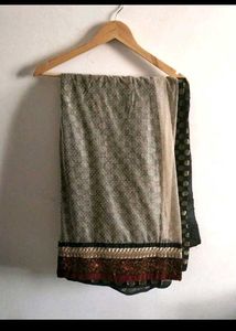 Designer Saree with Golden Motifs