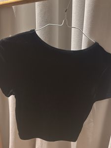 Zara Black Crop Top T-Shirt Size S
