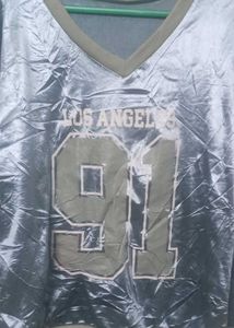 Light Blue "Los Angeles 91" Velour Top
