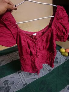 Chic Red Velvet Crop Top