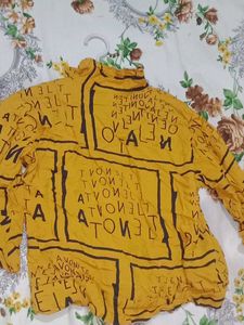 Trendy Yellow Graphic Print Shirt