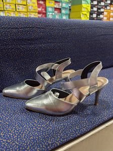 Silver Slingback Heels