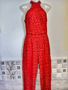 Stunning Red Lace Jumpsuit