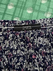 Madame Navy Floral Puff Sleeve Smocked Top