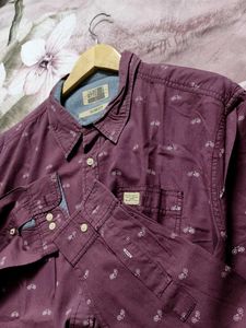North Coast Men Maroon Printed Shirt
