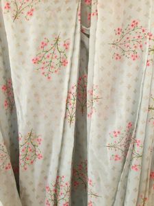 Sage Floral Foil Pre- Stitched Saree
