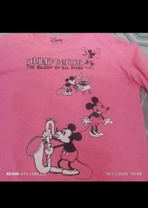Disney Mickey Mouse Pink Graphic T-Shirt