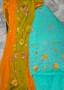 Embroidered Kurta Set - Unstitched