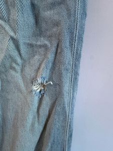 Light Wash Ripped Wide Leg Jeans