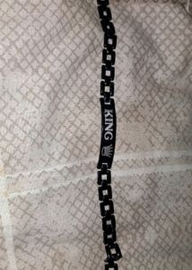 Mens Silver And Black Chain And Bracelet