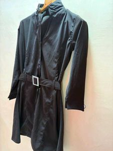 Chic brown Mini coat Dress with Belt