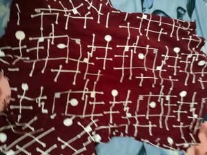 Maroon Printed Tie-Neck Top