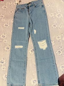 Stylish Distressed Light Wash Jeans