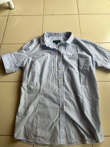 White Button-Up Tunic Top