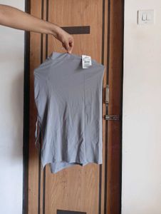 Solid Grey Sleeveless Top