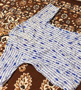 Blue &amp; White Printed Kurta