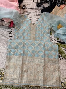 Elegant Blue Kurta Set with Dupatta