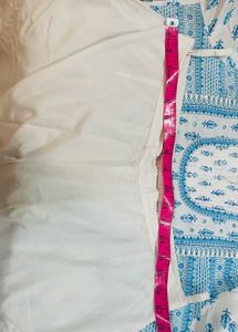 ZARI Blue &amp; White Printed Kurta with Pants