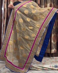 Elegant Dupatta with Golden Motifs