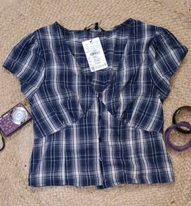 ୨୧ Cottagecore Plaid Button Down Top ୨୧
