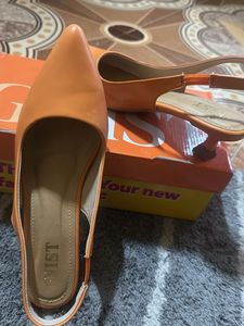 Vibrant Orange Slingback Heels