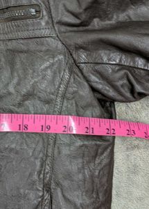 Men's Brown Leather Bomber Jacket 100% original le