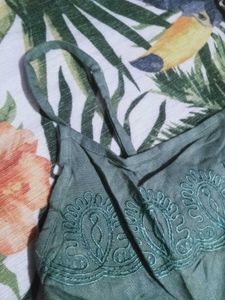 Green Lace Trim Cami Top