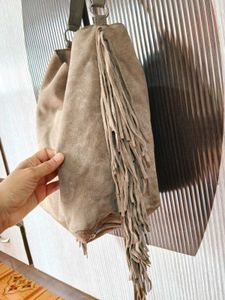 Stylish Suede Fringe Hobo Bag