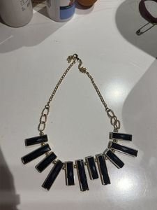 Stylish Black & Gold Statement Necklace