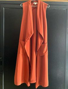 ✨ STUNNING RUST ORANGE LONGLINE WAISTCOAT ✨