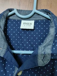 Boys blue polka dot shirt