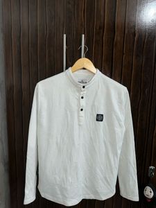 Stone Island White Long Sleeve T-Shirt