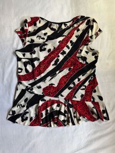 Y2k asymmetrical peplum top