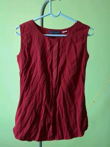 Red Sleeveless Ethnic Blouse
